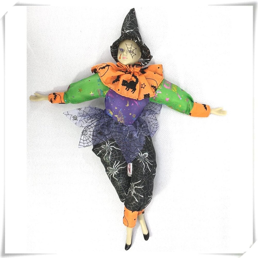 Sugar Loaf Black Orange Green Classique Toy Doll Clown Halloween Like New